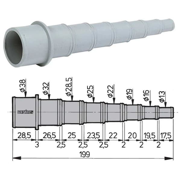 Vetus Rørreducer Ha Grå 13-38 mm