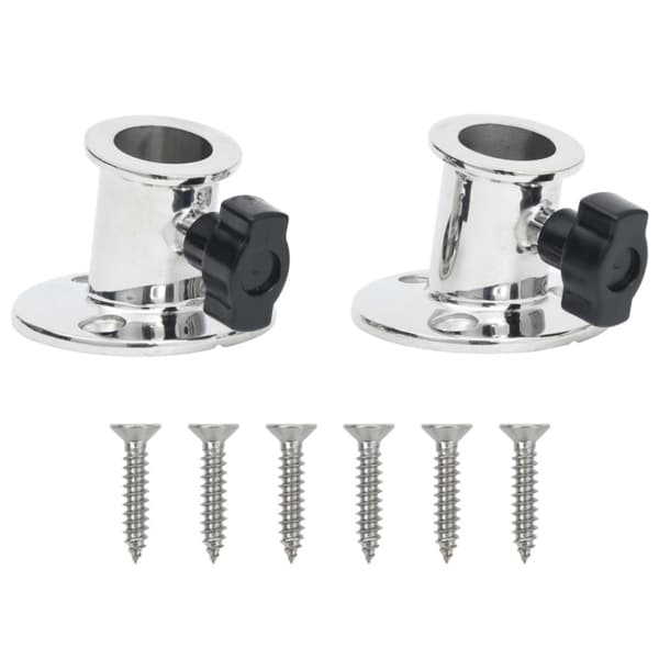 vidaXL Bimini rund bunn for 26 mm rør 2 stk rustfritt stål