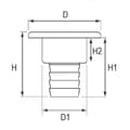 Miniatyrbillede 2 af 3: Nuova Rade Dækhætte Water Deck Filler Reinforced Pa Hvid 38 mm