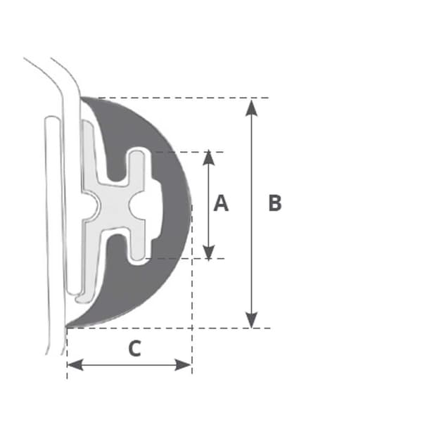 Tessilmare Radial Profil 16 M Søvfarvet 30 mm