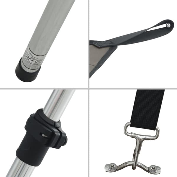 solsejl til båd 170x170x(115-183) cm forlængerdel antracitgrå