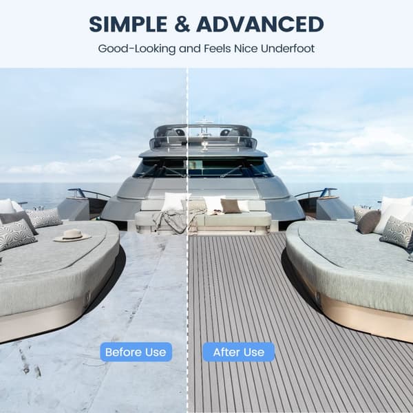 Båtgolv, EVA Foam Båtdäck, Faux Teak Marine Flooring (2.38x0.9m)