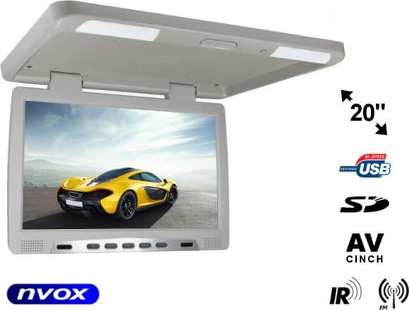 Bilradio Tak LCD-skjerm 20 tommer LED IR FM USB SD ... (NVOX RF2090U GR)