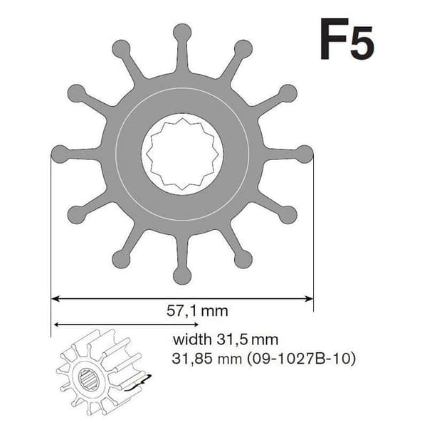 Johnson Pump Nitrilpump Impeller F5
