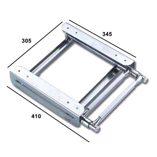 Trem Steg Teleskopstege I Rostfritt Stål 4 Silver 31.5 x 39.4-114.5 cm