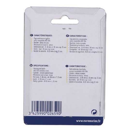 Euromarine Sylinterin Lukko  80 x 36 x 15 mm