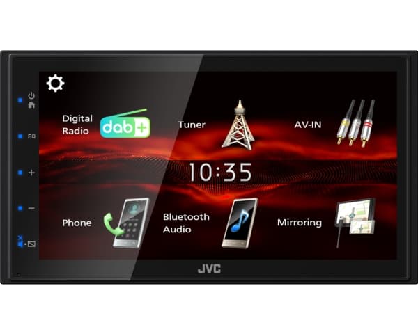 JVC KW-M180DBT, sortering, 180 W, 45 W, 20 - 20000 Hz, 4 ohm (O), AAC, FLAC, MP3, WAV, WMA