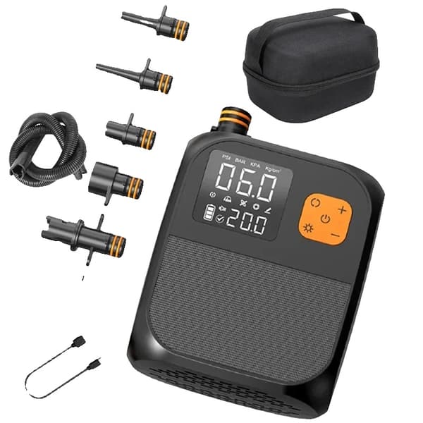 Bärbar Elektrisk Pump, 8000mAh Batteri, 25 PSI Maxtryck,Svart