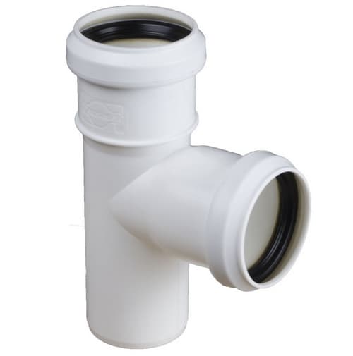 Vit avloppsrör 50/50 mm, vinkel 90 grader