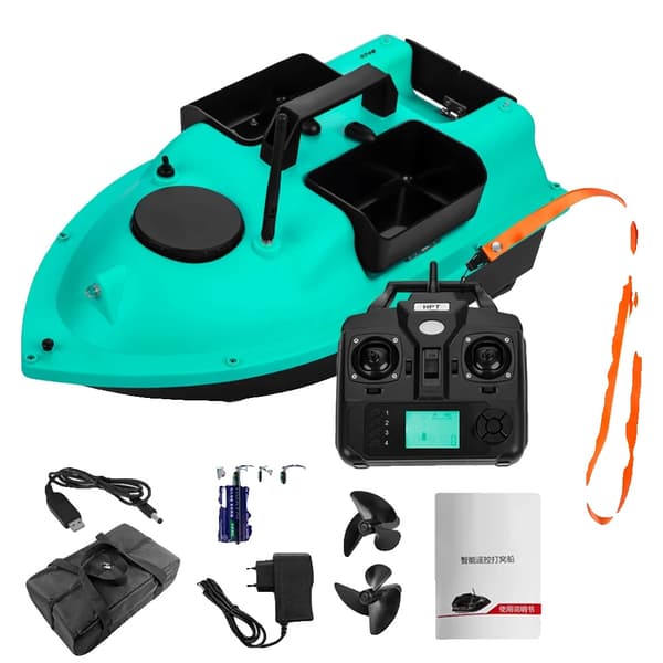 GPS Fiskebåt med betesbehållare, 3 stycken, 400-500 meters fjärrkontrollsräckvidd,R18 GPS 12000mAh B