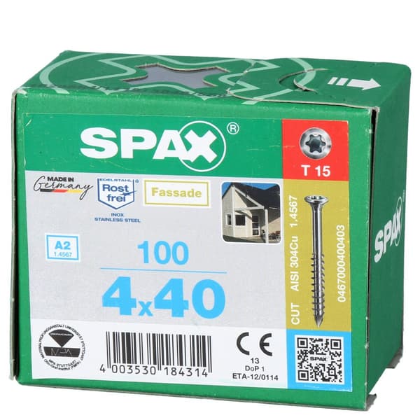 Facadeskruer Usynlig Montering SPAX® med Lille Hoved A2 - Gammel Guld