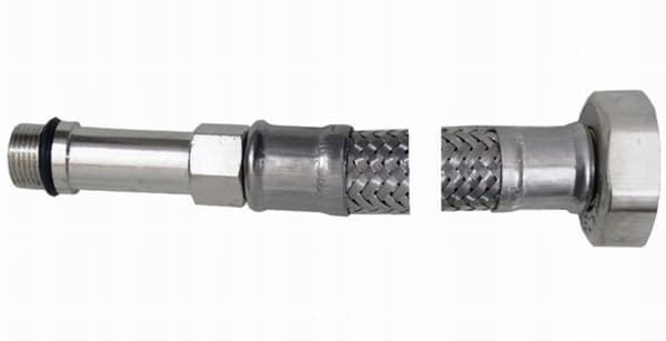 Punottu hanaletku 80cm 1/2''x10 ruostumatonta terästä