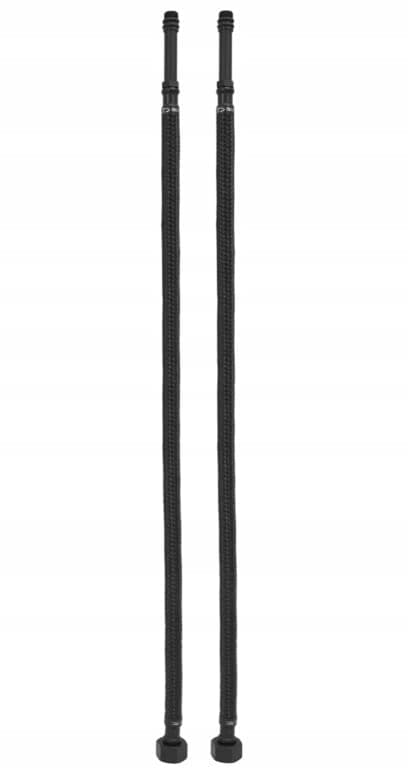 Hanaletku 3/8"x10mm 80cm Joustava musta kestävä messinki 2 kpl