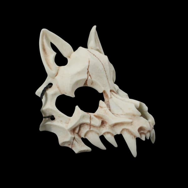 Japanilainen lohikäärmejumala ihmissusinaamio - Halloween Cosplay Animal Skeleton Mask - Resin Unisex Party Stage Show Mask