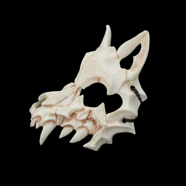 Japanilainen lohikäärmejumala ihmissusinaamio - Halloween Cosplay Animal Skeleton Mask - Resin Unisex Party Stage Show Mask