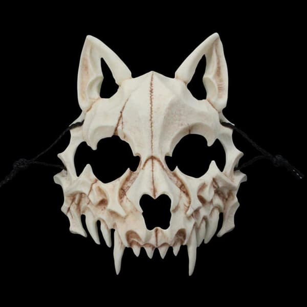 Japanilainen lohikäärmejumala ihmissusinaamio - Halloween Cosplay Animal Skeleton Mask - Resin Unisex Party Stage Show Mask