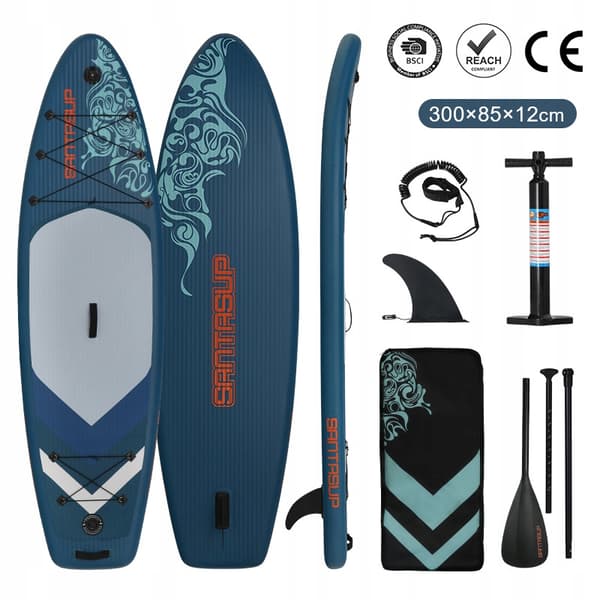 SUP-sæt 300x85x12cm op til 180kg 3-PERSONER Familie + TILBEHØR XXXL