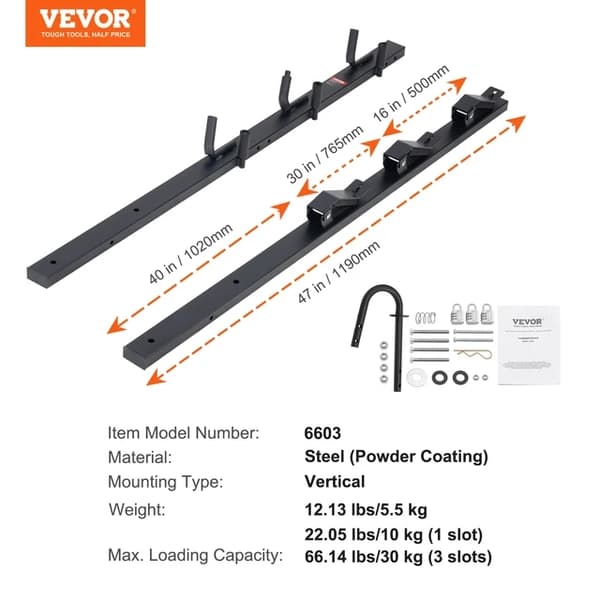 Grästrimmerställ, låsbar design, vertikal montering, B