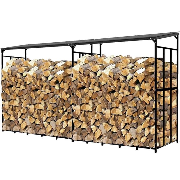 Ulkoinen metallinen puuteline, korkea kantokyky, ympäristöystävällinen muotoilu,Musta