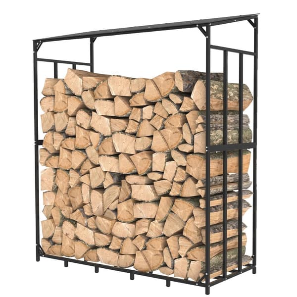 Udendørs Brændeholder, Stor Kapacitet 300 kg, Holdbar Metal Konstruktion,sort