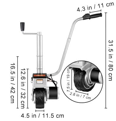 350W 12V 5000lbs dragkapacitet 22 fot/min elektrisk släpvagn med 8" däck, säker och stabil, lätt att installera