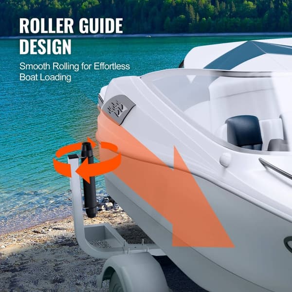 2st L-formad båttrailer guide för skidbåt eller segelbåt trailer, justerbar bredd, 2 monteringsmetoder