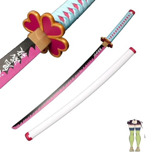 Demon Slayer -katana-miekka, cosplay-rekvisiitta, puinen samuraimiekka, Kanroji Mitsuri