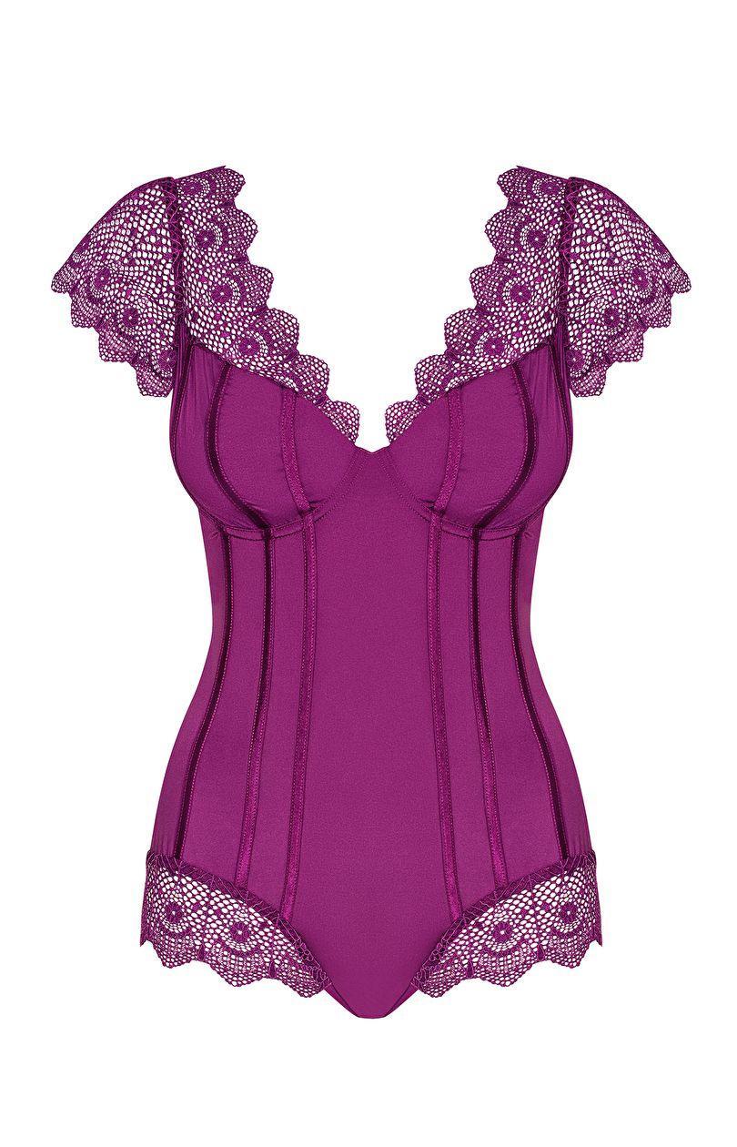 Pakko Teddy Moketta elin, violetti, S / M