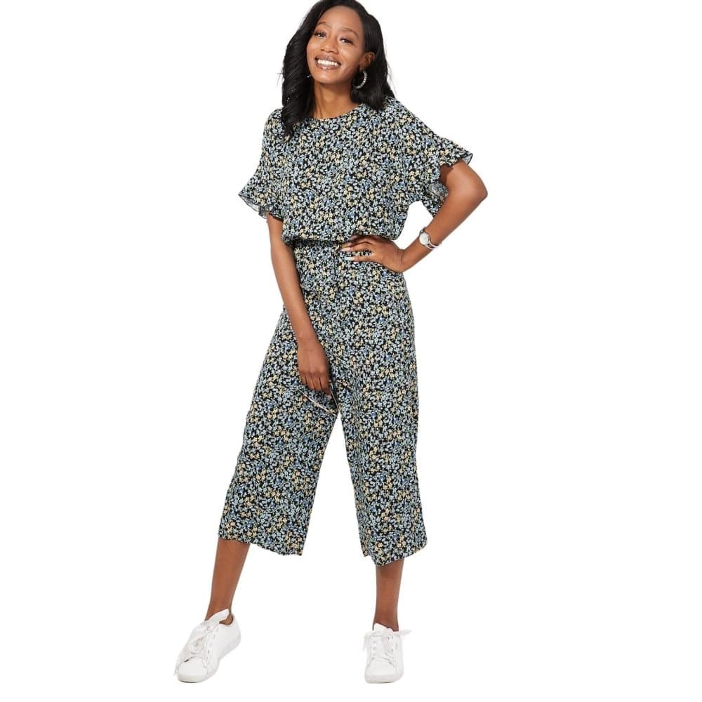 Krisp Kvinnor/Damer Floral Frill Detail Jumpsuit