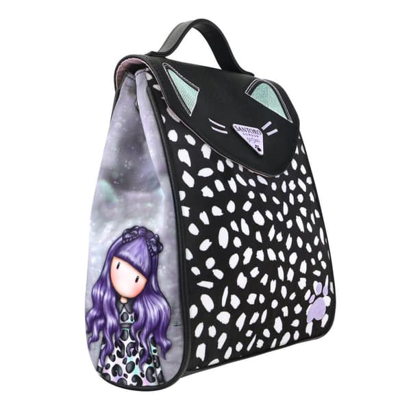 Ryggsäck Casual Gorjuss Smitten kitten Svart Vit (23 x 11 x 27 cm)