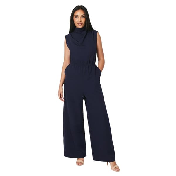 Principles Womens/Ladies Occasion Cowl Neck Petite Jumpsuit Navy 18 UK