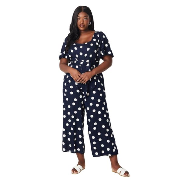 Dorothy Perkins Womens/Ladies Spotted Waist Tie Plus Jumpsuit Blue 18 UK