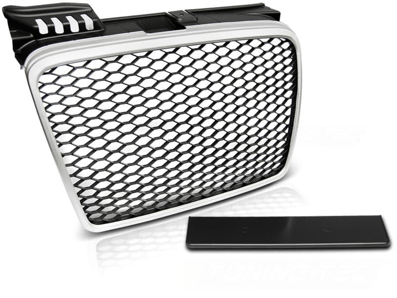 Grill AUDI A4 (B7) RS STYLE 11 04-03 08 MATT SILVER