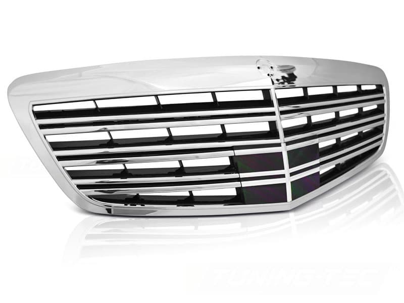Grill MERCEDES W221 09-13 S65 AMG KROM SVART