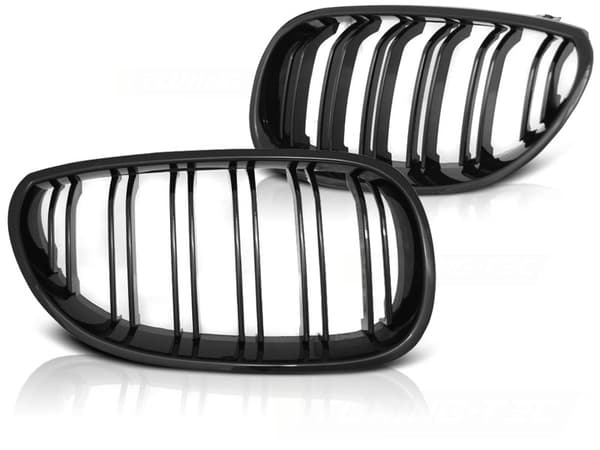 Grill BMW E60/E61 07 03-10 SKINNENDE SORT DOBBELT STANG M-LOOK