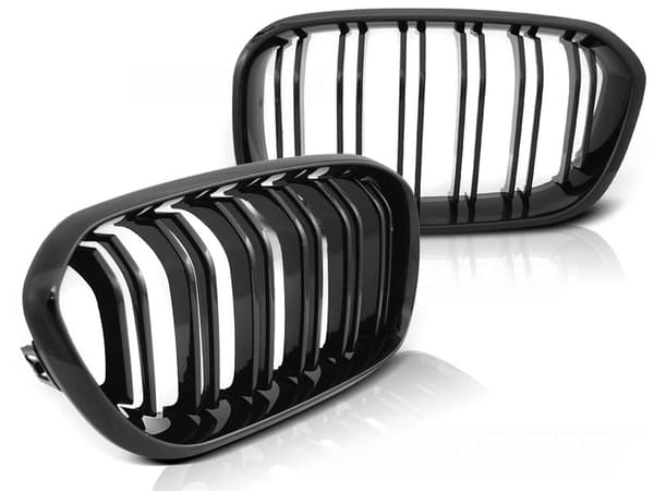 Grill BMW F20 F21 LCI 15-18 SKINNEN SORT DOBBELT STANG