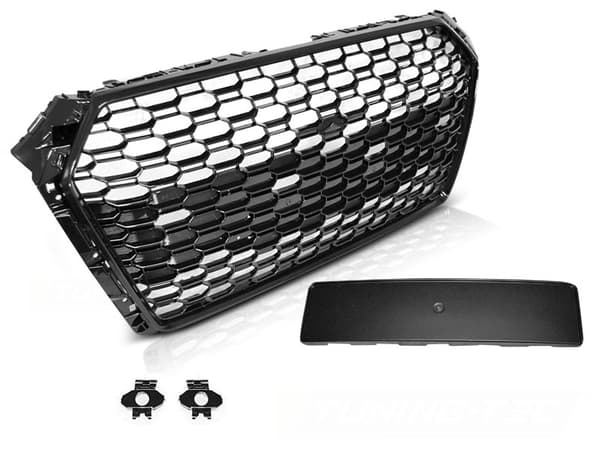 Grill till AUDI A4 B9 15-19 SPORT GLANS SVART