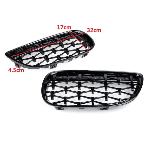 2st främre galler Girll Black Diamond Meteor för BMW 3-serie E90 E92 E93 06-10