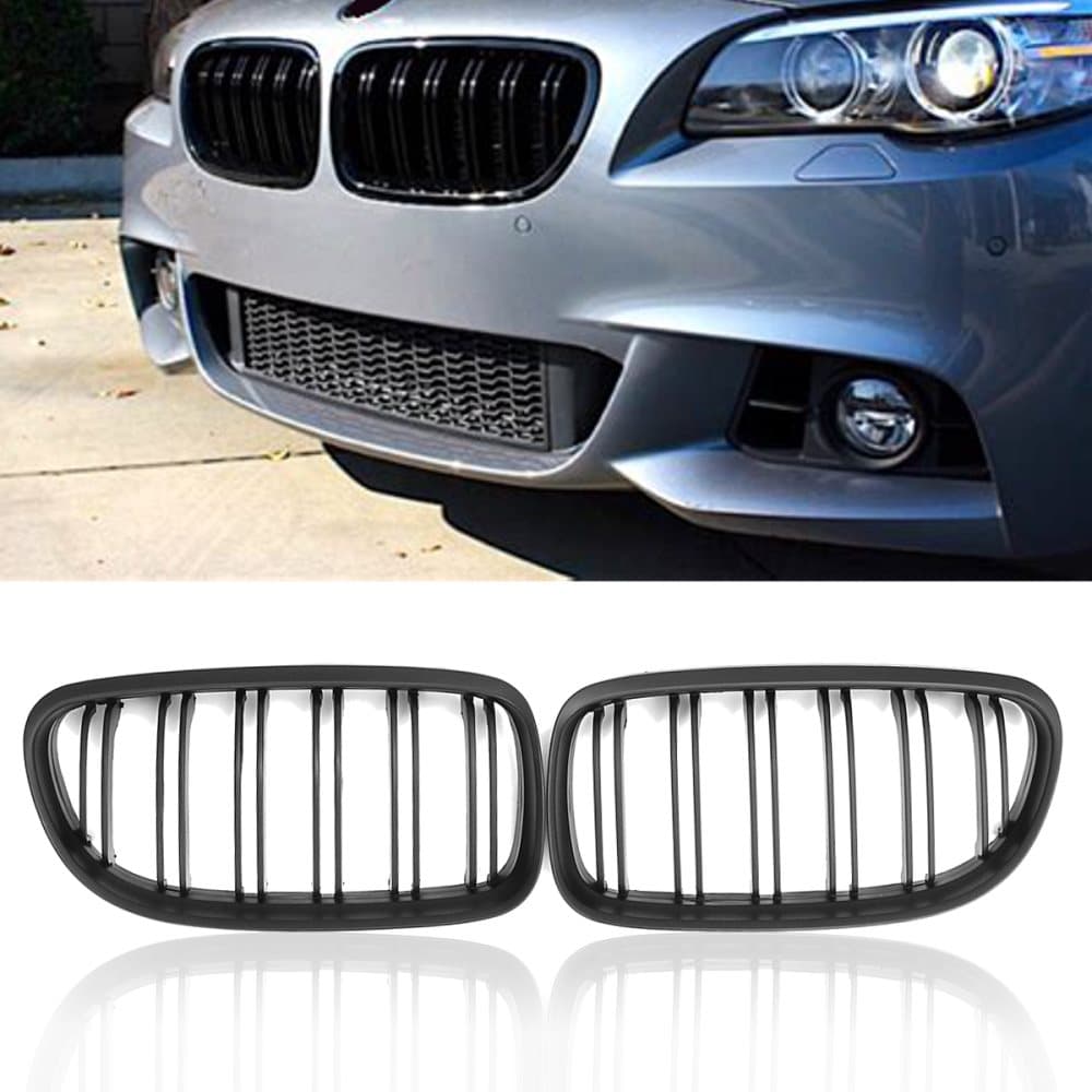 Par njurgaller fram grill matt svart för BMW 3-serie E90 E91 2009-2011