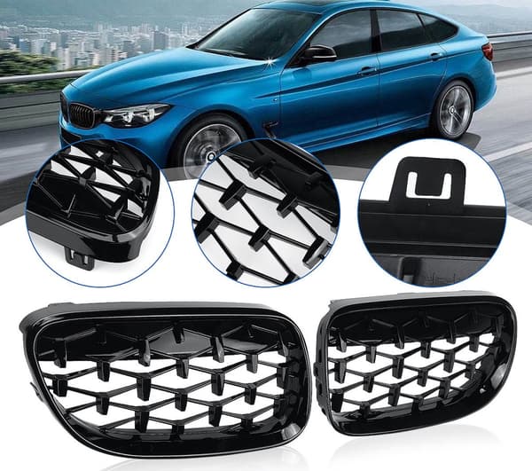 Glanssvart Diamond Meteor Grille i senaste stil passar BMW E92 E93 2010-2015
