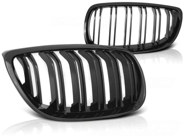 Grill BMW E92/E93 07-10 C/C GLANS SORT DOBBELT STANG M-LOOK