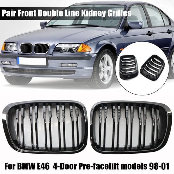 Urheilullinen jäähdyttimen säleikön kaksoispalkki suorituskyky Sopii BMW 3-sarjan E46 1998-2001
