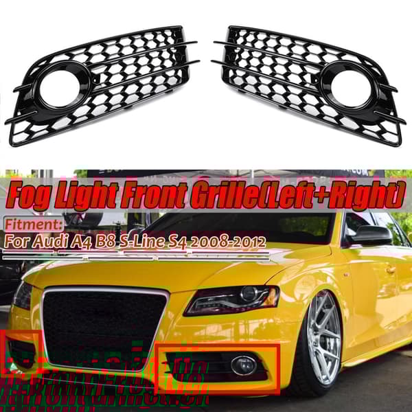 Honeycomb forkofanger tågelys gitter til Audi S-Line A4 B8 S4 Sport 2008-2012