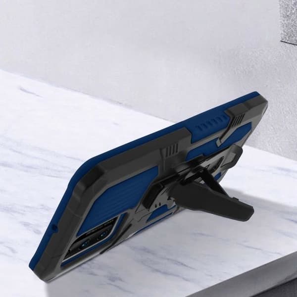 Coque - Huawei - P40 - Stötfångare - Ställning - Metallbälte Klipp Blå