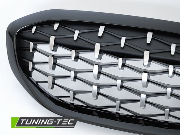 Grill BMW G20/G21 19- Diamant stil GLANS SORT