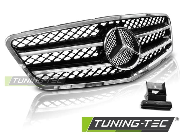 Grill MERCEDES W212 09-13 AMG STIL SVART KROM