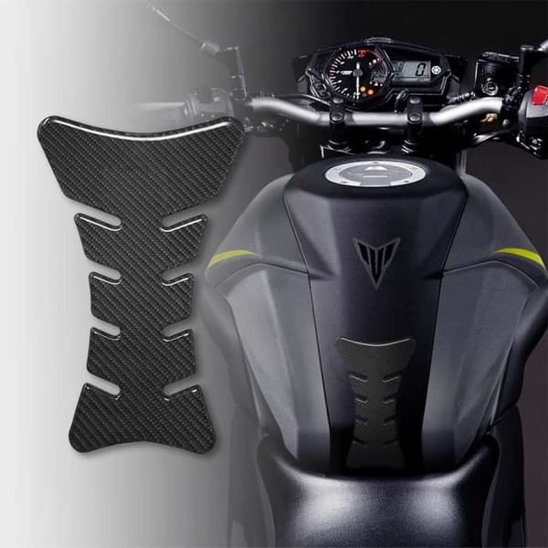 3D Real Fiber Adhesive Protection för Motorcykel Tank, Carbon, 13 x 20 cm