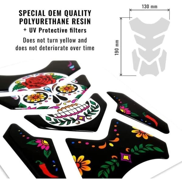 3D Adhesive Protection - Ej specificerat - Mexican Skull - 19 x 13 cm - Polyuretan - Hållbar vidhäftning