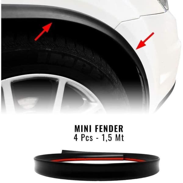 Självhäftande stänkskyddsprofiler för bilfälgar, med 3M Fender Adhesive 4 delar, 1,5 mt