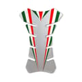 Miniatyrbild 1 av 4: 3D självhäftande skydd för motorcykeltank, silver med Italiens flagga, 19 x 13 cm